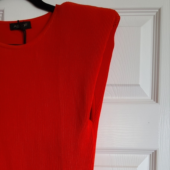 Padded shoulder ribbed dress bodycon Bergdorf Goodman - Picture 7 of 7